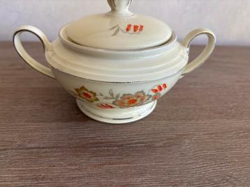 Vintage suikerpot porselein Duitsland - bloemenmotief beschikbaar voor biedingen