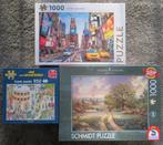 3x Puzzel Jan van haasteren, Schmidt en Rebo Times Square, Ophalen of Verzenden, 500 t/m 1500 stukjes, Zo goed als nieuw, Legpuzzel
