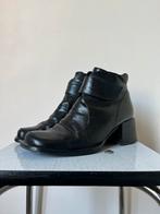 Zwart leren Cinderella laarsjes, 36. Blokhak 90s 00s leer, Verzenden, Zwart, Lage of Enkellaarzen, Cinderella