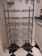 Metalen wijnrek op wielen - 36 flessen, Ophalen of Verzenden