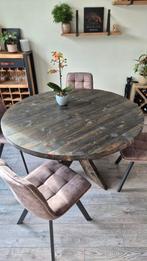 Eettafel rond - 5+ personen, Huis en Inrichting, Tafels | Eettafels, Ophalen, Rond, Zo goed als nieuw, Vijf personen of meer