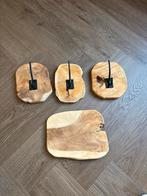 Mangohout kapstok – set van 3 haken, Huis en Inrichting, Woonaccessoires | Kapstokken, Ophalen of Verzenden