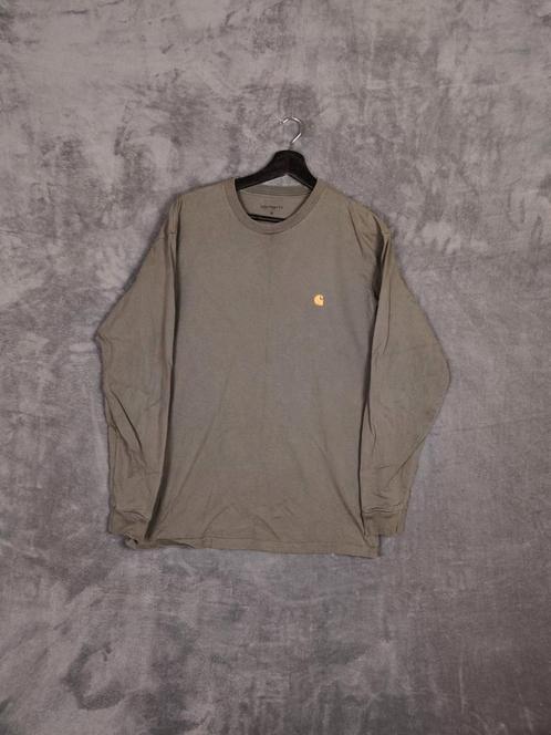Carhartt Longsleeve Shirt M Trui Khaki Groen, Kleding | Heren, Truien en Vesten, Zo goed als nieuw, Maat 48/50 (M), Groen, Ophalen of Verzenden