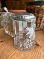 Alwe glazen bierpul met deksel, Verzamelen, Ophalen of Verzenden, Gebruikt, Bierglas