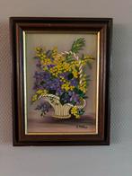 Frans Olieverf Schilderij Bloemen Gesigneerd, Ophalen of Verzenden
