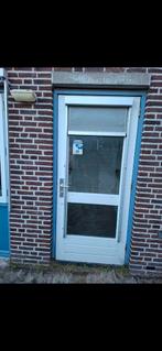 Hardhouten achterdeur kozijn met deur kunststof onderdorpel, Deurkozijn, Zo goed als nieuw, Hout, Ophalen