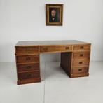 Engelse schrijftafel in campaign-stijl, laat 20e eeuw, Ophalen of Verzenden
