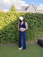 Elegante blauwe galajurk met split - Maat xl, Kleding | Dames, Carnavalskleding en Feestkleding, Maat 38/40 (M), Huwelijk, Ophalen of Verzenden