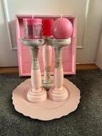 Theeblad, Onderbord & 3 kandelaars ( zgan, Ophalen of Verzenden, Zo goed als nieuw, Hout