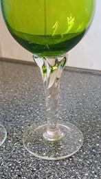 Set van 4 vintage gekleurde wijnglazen, Ophalen of Verzenden