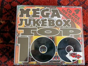 Een 4 CD-Box van "Mega Jukebox Top 100", met boekje. beschikbaar voor biedingen