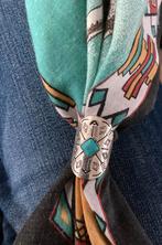 Bandana band zilver/ turqois, native american, Sieraden, Tassen en Uiterlijk, Ringen, Ophalen of Verzenden, Gebruikt