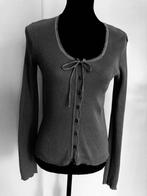 z.g.a.n. zwarte geribbelde longsleeve van Benetton maat M/L., Maat 38/40 (M), Benetton, Zwart, Ophalen of Verzenden