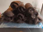 Hollands bont schapenwol, bruin, schoon en gekaard, Hobby en Vrije tijd, Ophalen of Verzenden