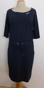 Leuke donkerblauwe travelstof jurk van Jane Lushka! M, Maat 38/40 (M), Zo goed als nieuw, Knielengte, Verzenden