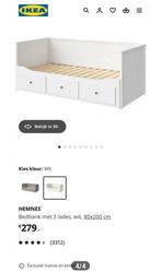 Hemnes ikea bed, Huis en Inrichting, Slaapkamer | Bedden, Ophalen, Wit, Tweepersoons, Zo goed als nieuw