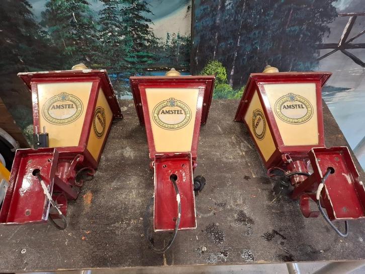 amstel bier lantaarn vintage amstelbier retro, Verzamelen, Merken en Reclamevoorwerpen, Gebruikt, Lichtbak of (neon) lamp, Ophalen