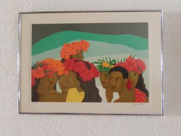 Litho van Michèle Dallet 1993 titel 'La Brinque' beschikbaar voor biedingen