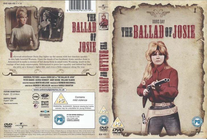 The Ballad of Josie 1967 DVD met Doris Day, Peter Graves, Cd's en Dvd's, Dvd's | Klassiekers, Zo goed als nieuw, Komedie, 1980 tot heden
