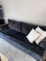 Zwarte bank 220 cm, Huis en Inrichting, Banken | Bankstellen, Ophalen, Gebruikt, Driepersoons, 75 tot 100 cm