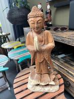 Boeddha houtsnijwerk massief teak op lotus uit Bali 42 cm, Huis en Inrichting, Nieuw, Ophalen of Verzenden