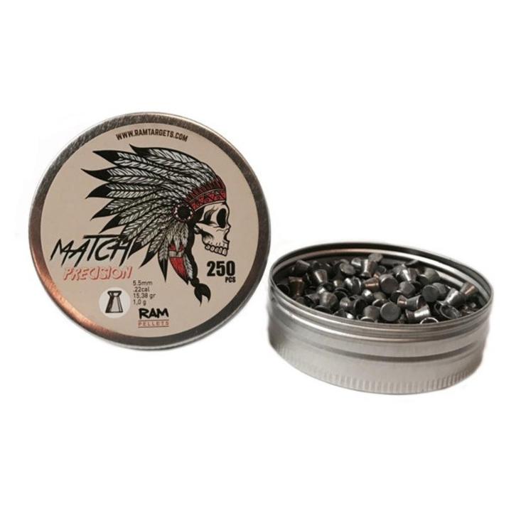 RAM PELLETS | MATCH PRECISION | 5.5 mm | FLAT | 1.00 GRAM, Sport en Fitness, Schietsport-accessoires, Nieuw, Ophalen of Verzenden