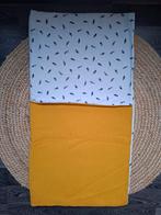 Wafeldeken okergeel/veertjes, Ophalen of Verzenden, Zo goed als nieuw, 100 cm of meer, Deken