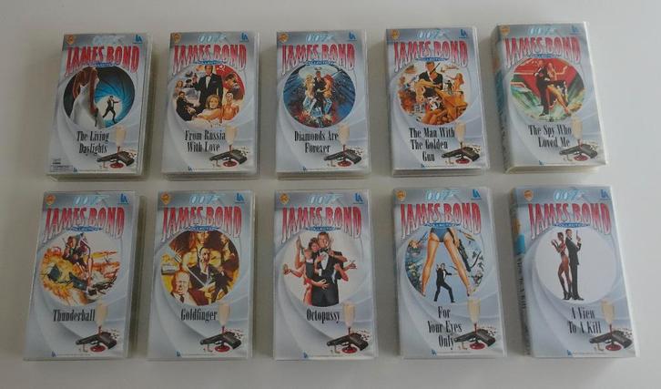 10 VHS Films uit de James Bond Collection, Cd's en Dvd's, VHS | Film, Zo goed als nieuw, Actie en Avontuur, Alle leeftijden, Ophalen