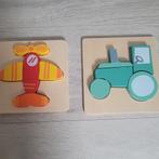 Houten Puzzels - Vliegtuig & Tractor, Ophalen, 2 tot 4 jaar, Zo goed als nieuw, Van hout