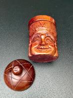 Houten (hoofd)pot, kopje en doosje, Antiek en Kunst, Kunst | Beelden en Houtsnijwerken, Ophalen of Verzenden