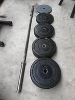 105kg Crossmaxx Bumperplates + Crossmaxx Barbell 220cm ,20kg, Ophalen, Zo goed als nieuw, Overige typen