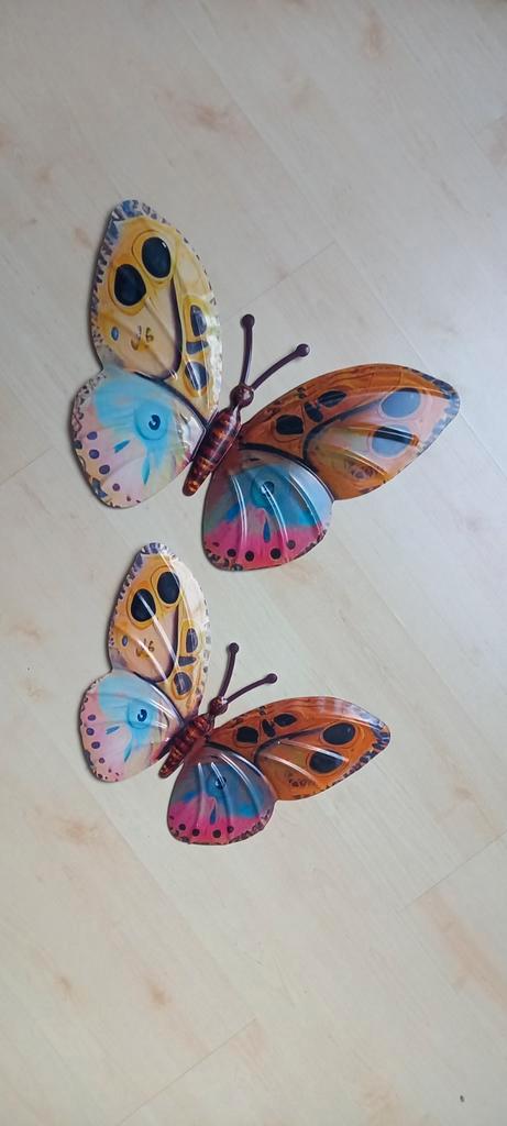Set van 2 kleurrijke tuinvlinders, Tuin en Terras, Tuinwanddecoratie, Nieuw, Ophalen of Verzenden
