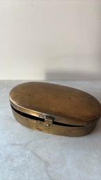 Messing ovaal tabakdoosje, vintage, Antiek en Kunst, Antiek | Koper en Brons, Ophalen of Verzenden