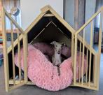 Honden huisje / bench van woefwoningen, Ophalen, Zo goed als nieuw
