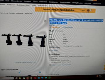 9 doosjes Ikea METOD 402.055.99 verstelbare kunststof poten - afbeelding 4