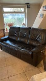 Leren bank 3-zits donkerbruin 200x85x105 cm., Huis en Inrichting, Banken | Bankstellen, Ophalen, Gebruikt, Rustiek, Driepersoons