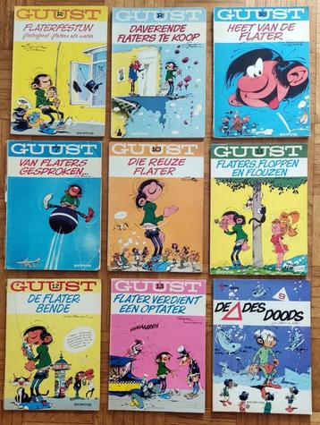 9x strips Guust Flater, Frauquin/Jodéhem/Delporte beschikbaar voor biedingen