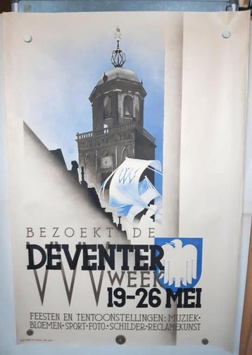 Originele Poster voor VVV Deventer Art Deco  beschikbaar voor biedingen