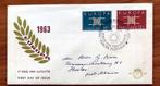Drie FDC "Europazegels"1959 / 1962 / 1963, handbeschreven, Ophalen of Verzenden, Beschreven, Nederland