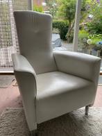 2 witte leren stoelen, Huis en Inrichting, Stoelen, Ophalen, Gebruikt, Twee, Wit
