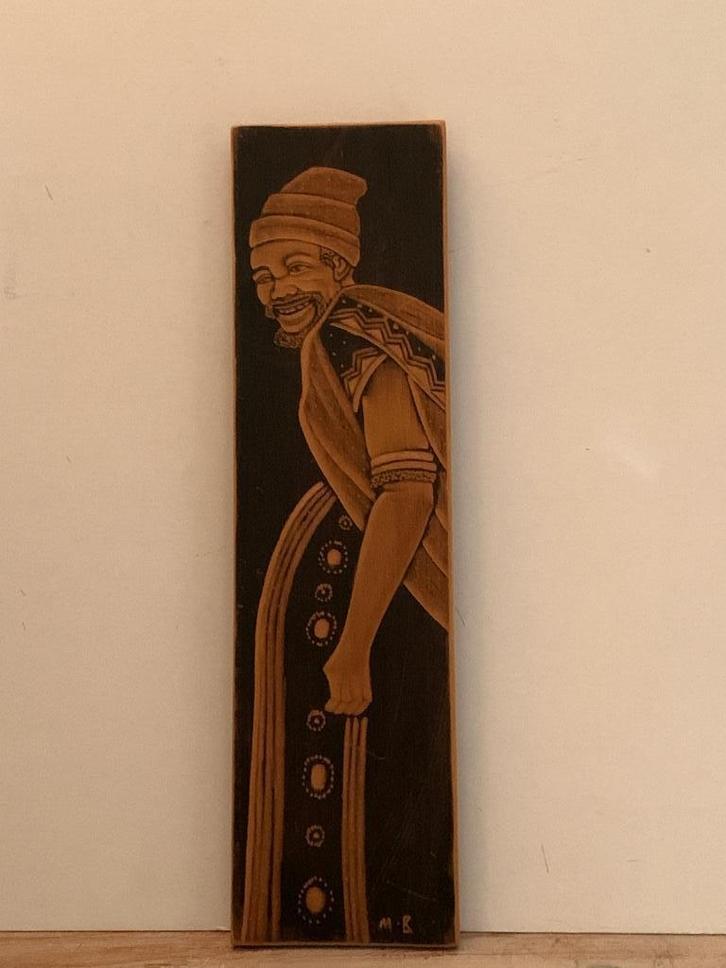 Handgemaakte, gesneden houten schilderij , paneel, Huis en Inrichting, Woonaccessoires | Wanddecoraties, Gebruikt, Ophalen of Verzenden