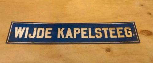 oud emaille bord Amsterdam, Wijde Kapelsteeg, Antiek en Kunst, Antiek | Emaille, Ophalen of Verzenden