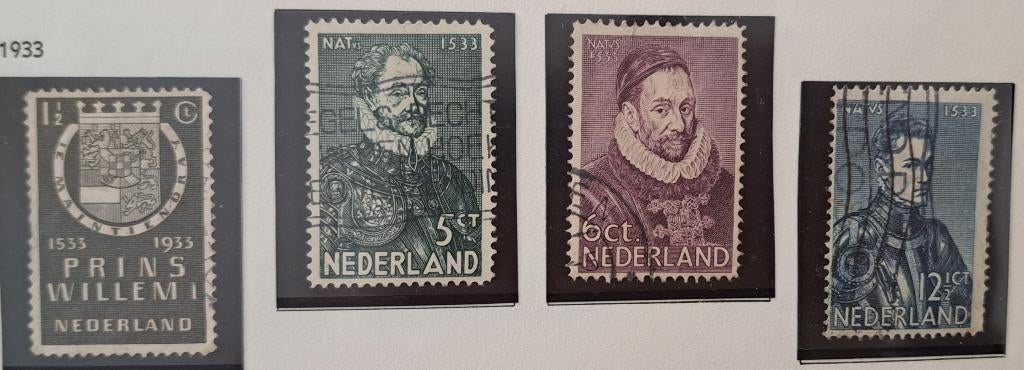 Nederland 1933 nvph 252/255 gest. (Davo), Ophalen of Verzenden, T/m 1940, Gestempeld