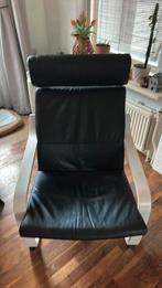 Vandaag!!! Ikea Poang relax stoel wit hout en leer bekleding, Ophalen, Gebruikt, 50 tot 75 cm