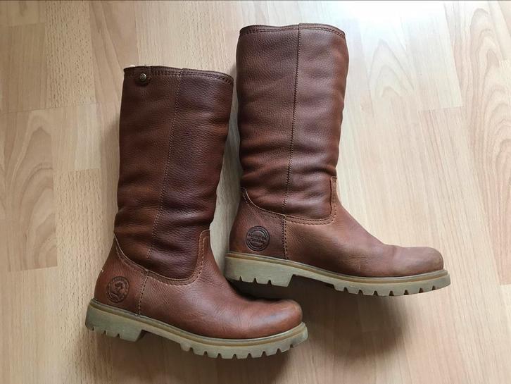Panama Jack warme leren laarzen 38, zgan, Kleding | Dames, Schoenen, Zo goed als nieuw, Hoge laarzen, Bruin, Ophalen of Verzenden
