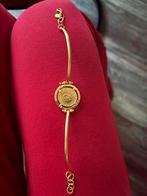 22k Gouden Armband met Munt - 10.5 gram, Sieraden, Tassen en Uiterlijk, Ophalen of Verzenden, Gebruikt, Goud, Met bedels of kralen