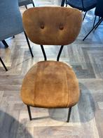 Eetkamerstoel Velvet Industrieel Nieuw Cognac Goud, Ophalen, Bruin, Zo goed als nieuw, Stof