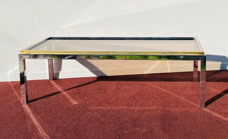 Salontafel Belgochrom * Hollywood Regency * Vintage 70s, Huis en Inrichting, Tafels | Salontafels, Gebruikt, Minder dan 50 cm