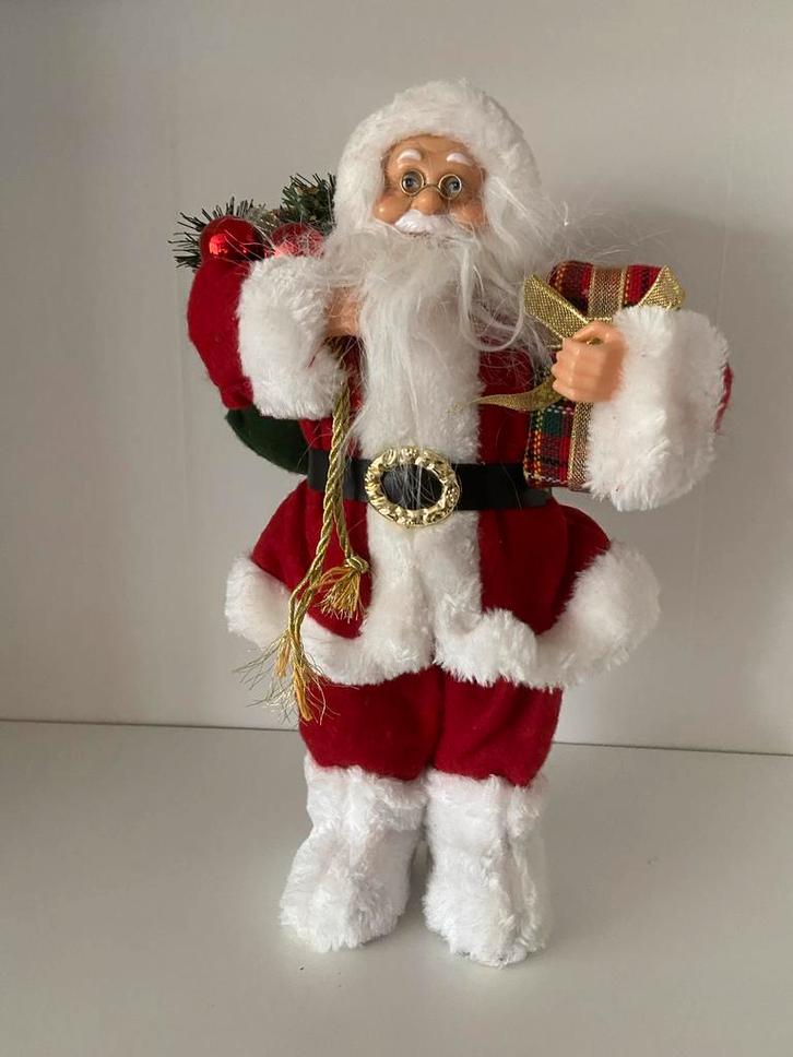 Vintage kerstman pop met kerstballen en dennetakjes, Diversen, Kerst, Zo goed als nieuw, Ophalen of Verzenden