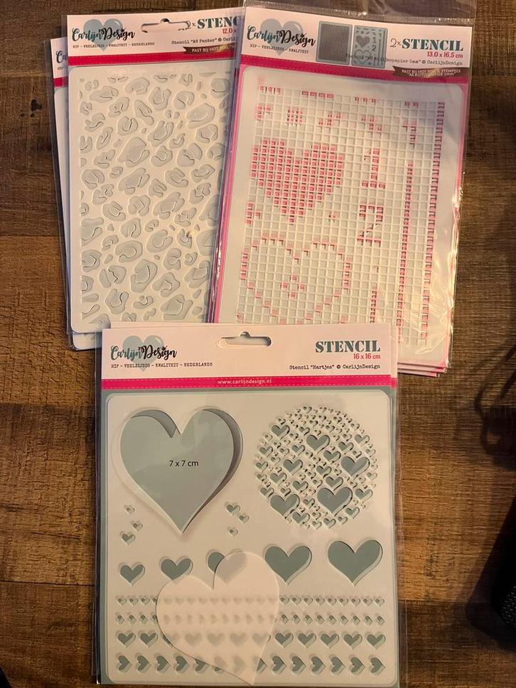 CarlijnDesign stencils – diverse designs €2,50 per stuk, Hobby en Vrije tijd, Kaarten | Zelf maken, Nieuw, Overige typen, Overige thema's